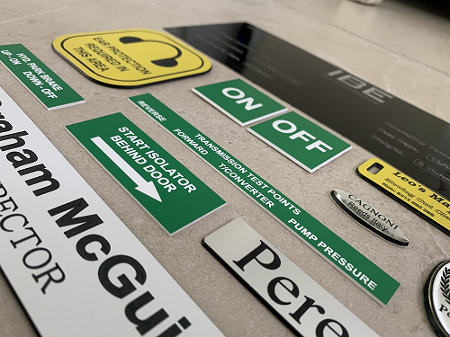 Small engraved Signage Labels
